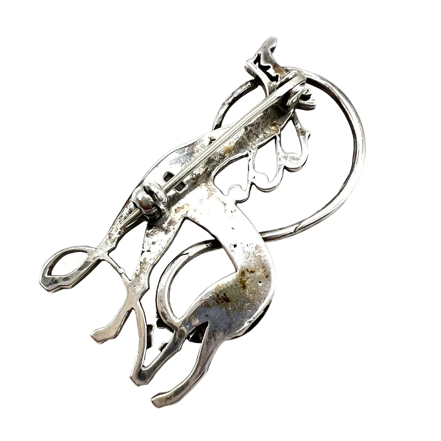 John M Hart 1990 Silver Hallmarked Epona (Roman Goddess of Horses) Brooch