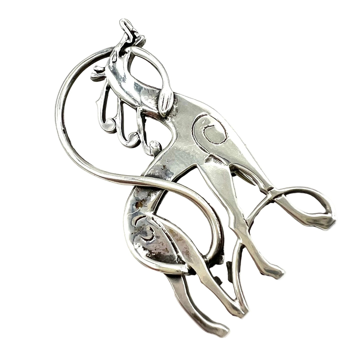 John M Hart 1990 Silver Hallmarked Epona (Roman Goddess of Horses) Brooch