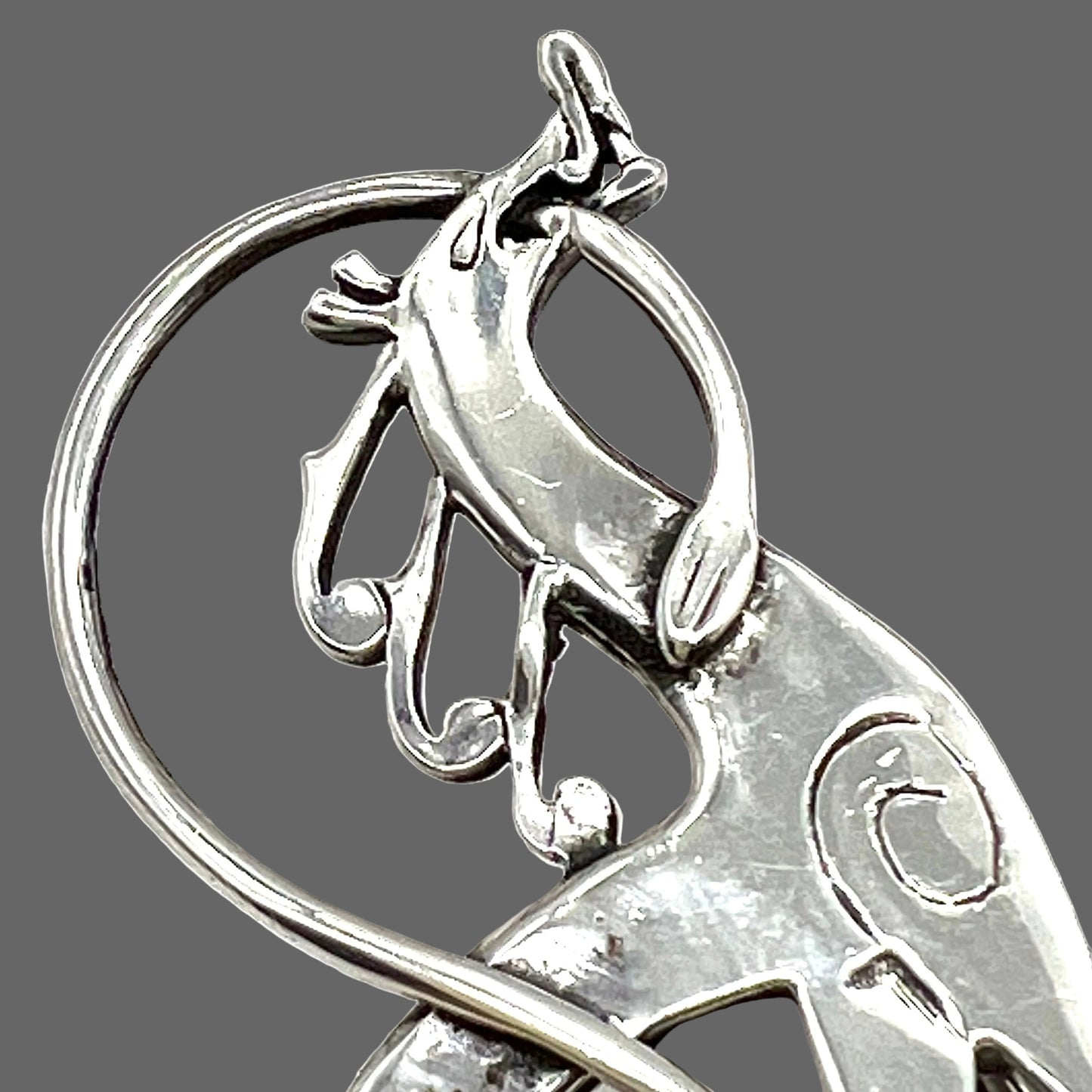 John M Hart 1990 Silver Hallmarked Epona (Roman Goddess of Horses) Brooch