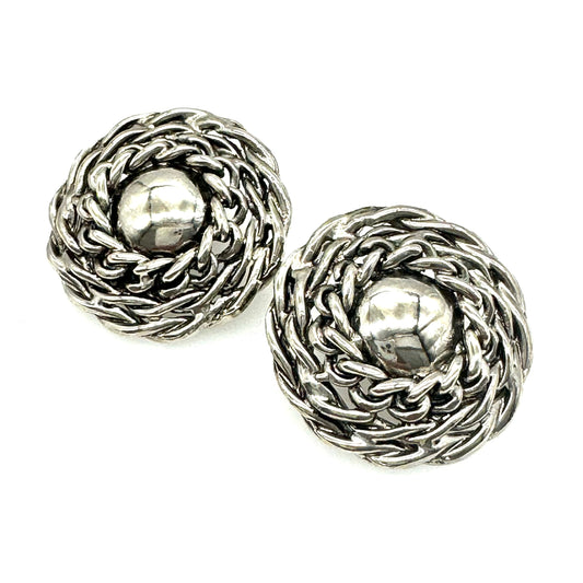 DMJ Round Chain Link Clip On Earrings