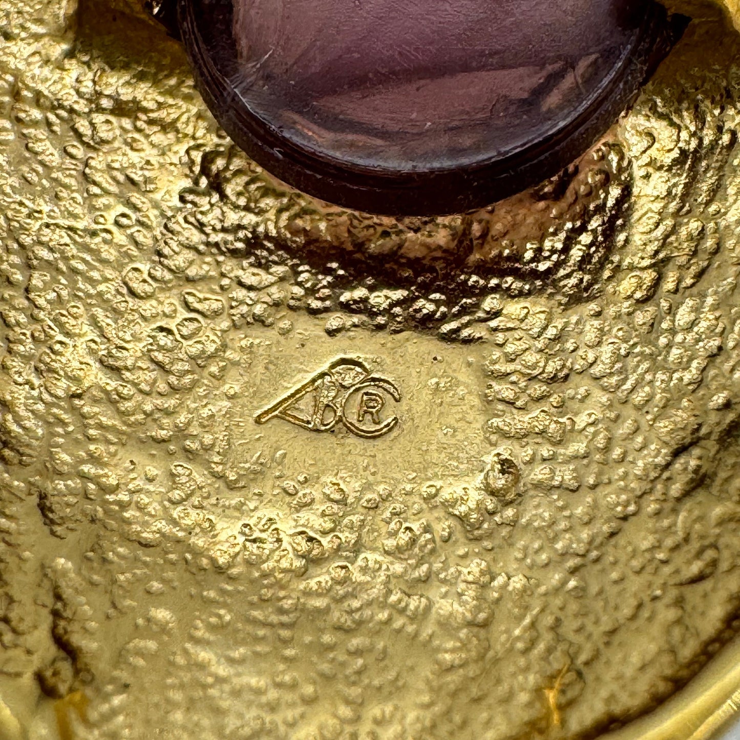 Signed ABC or PBC Purple Art Glass Ribbed Three Pendant Graduated Bib Chain Link Necklace