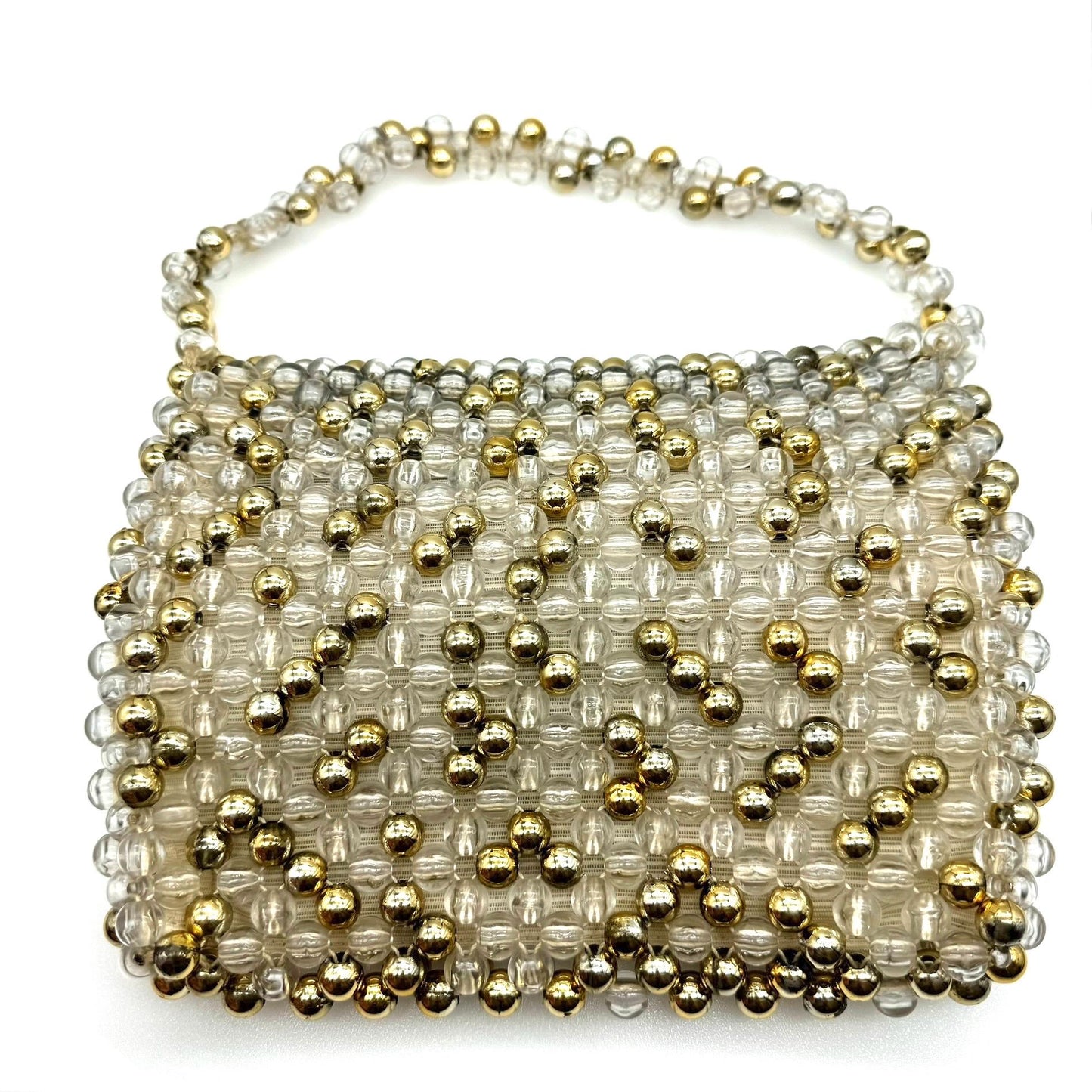 Made In Italy for DH Evans Oxford Street Lucite Beaded Single Flap Beaded Clutch with Integral Beaded Strap