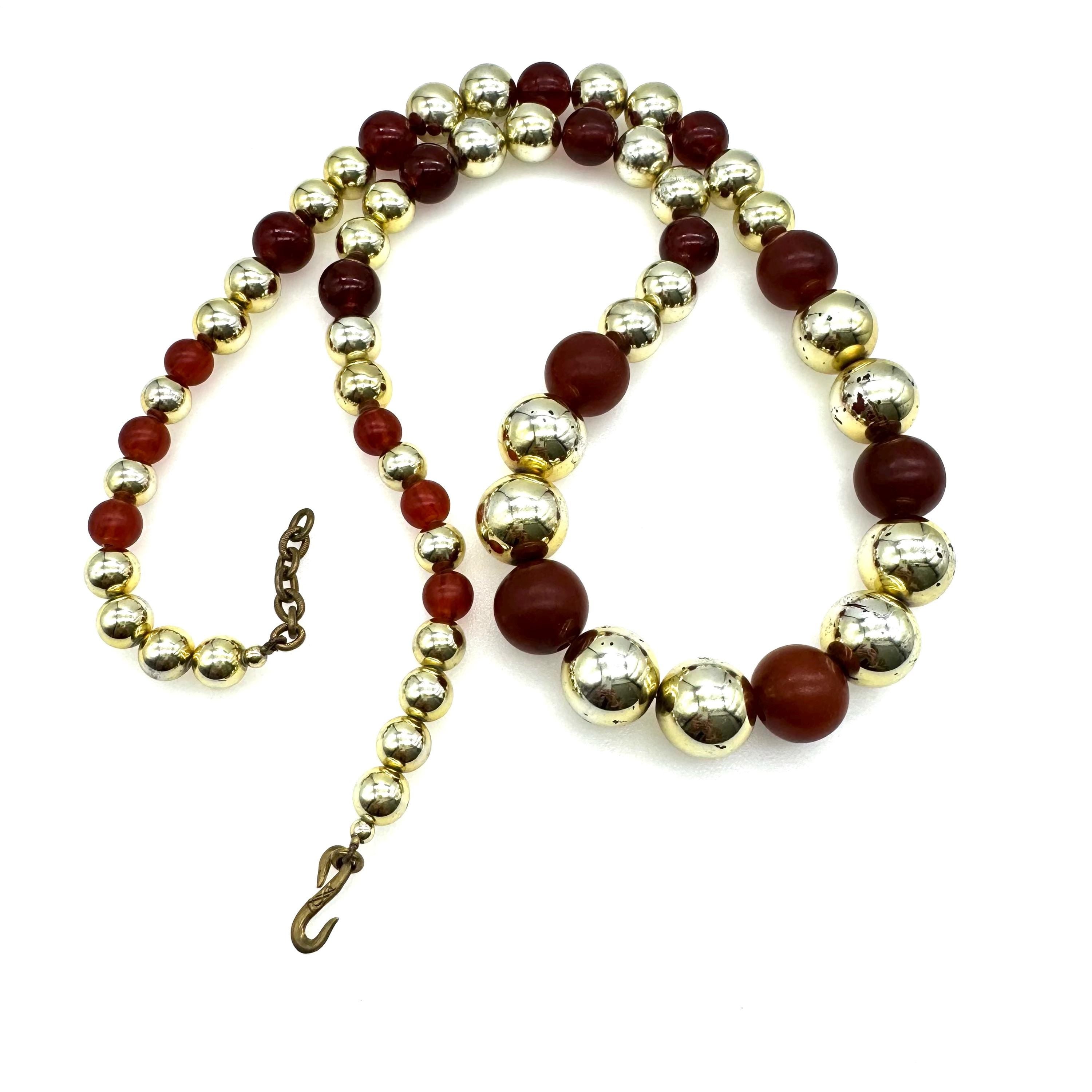 Yves Saint Laurent Roger Scemama 1970's Graduated Gold and Reddish-Bro ...
