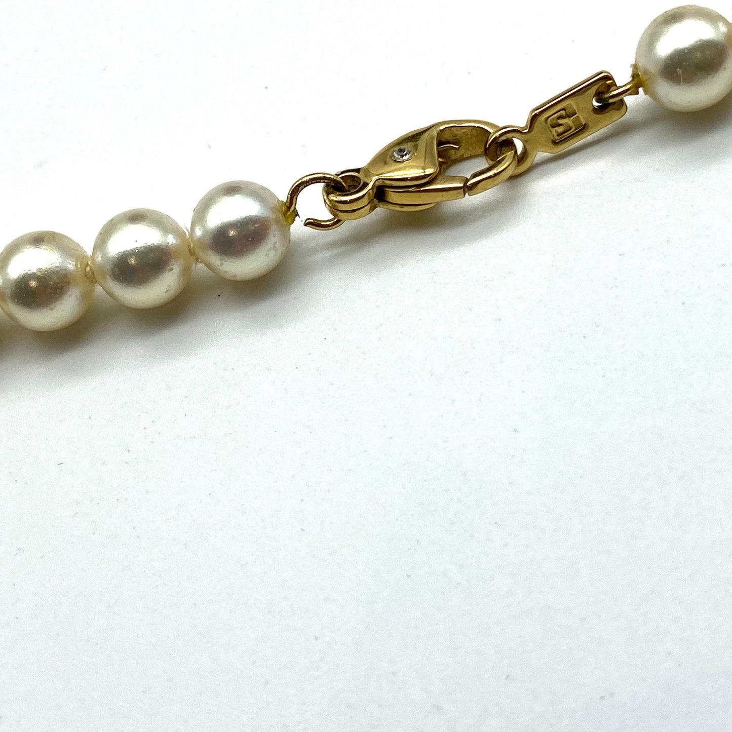 Swarovski Knotted Faux Pearl and Crystal Necklace (Old Hallmark)