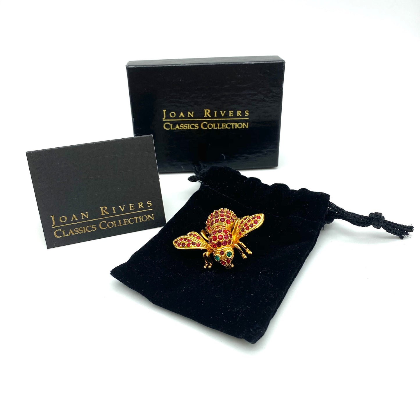 Joan Rivers Queen Bee Red Pave Brooch in Original Box