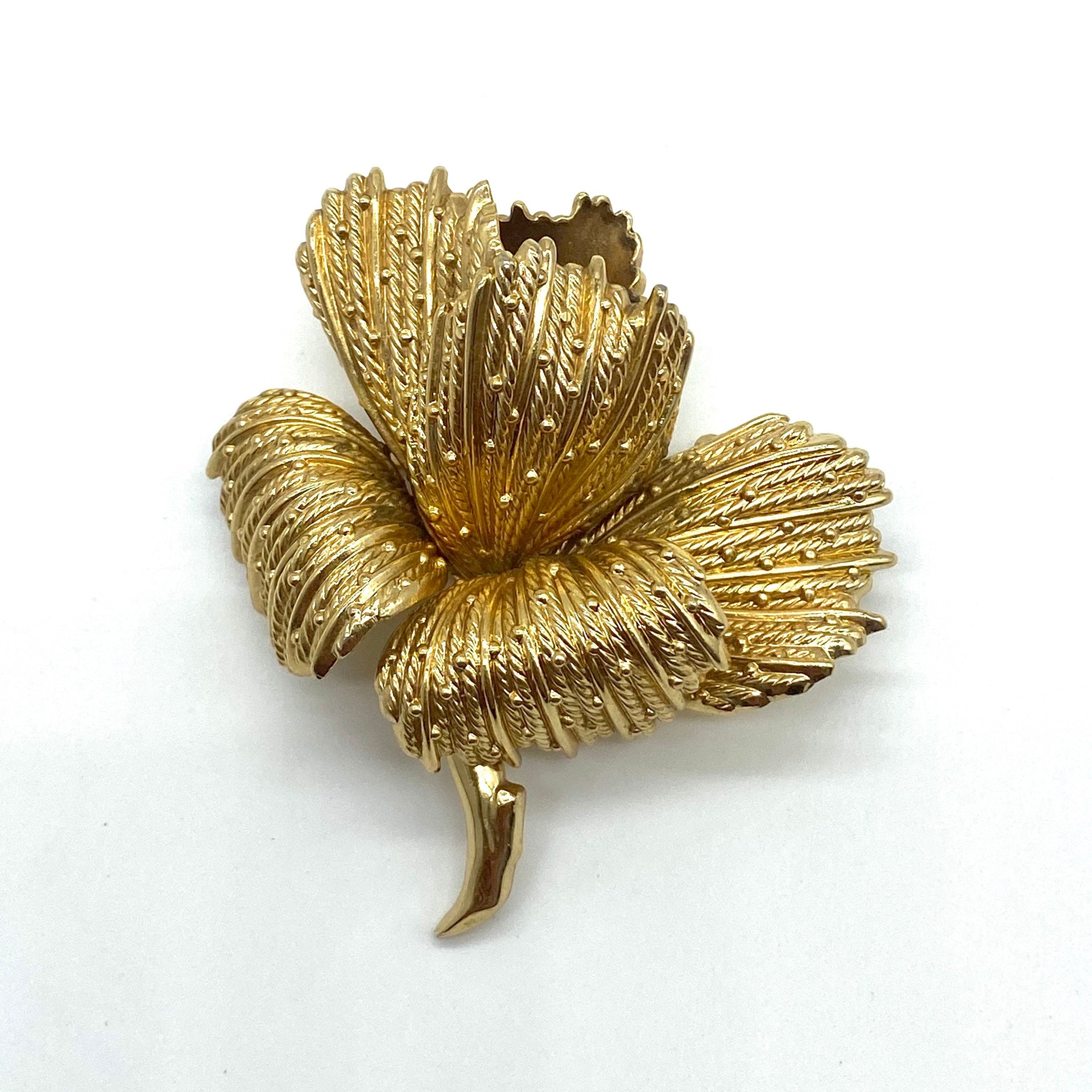 RARE Grossé 1966 Germany Gold Plated Flower Brooch – Bramble Lily