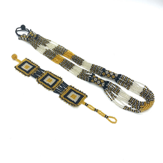 Native American Beadwork Necklace and Bracelet