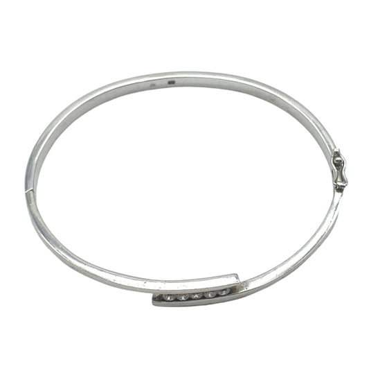 Bracelet en cristal à charnière en argent 925 entièrement poinçonné
