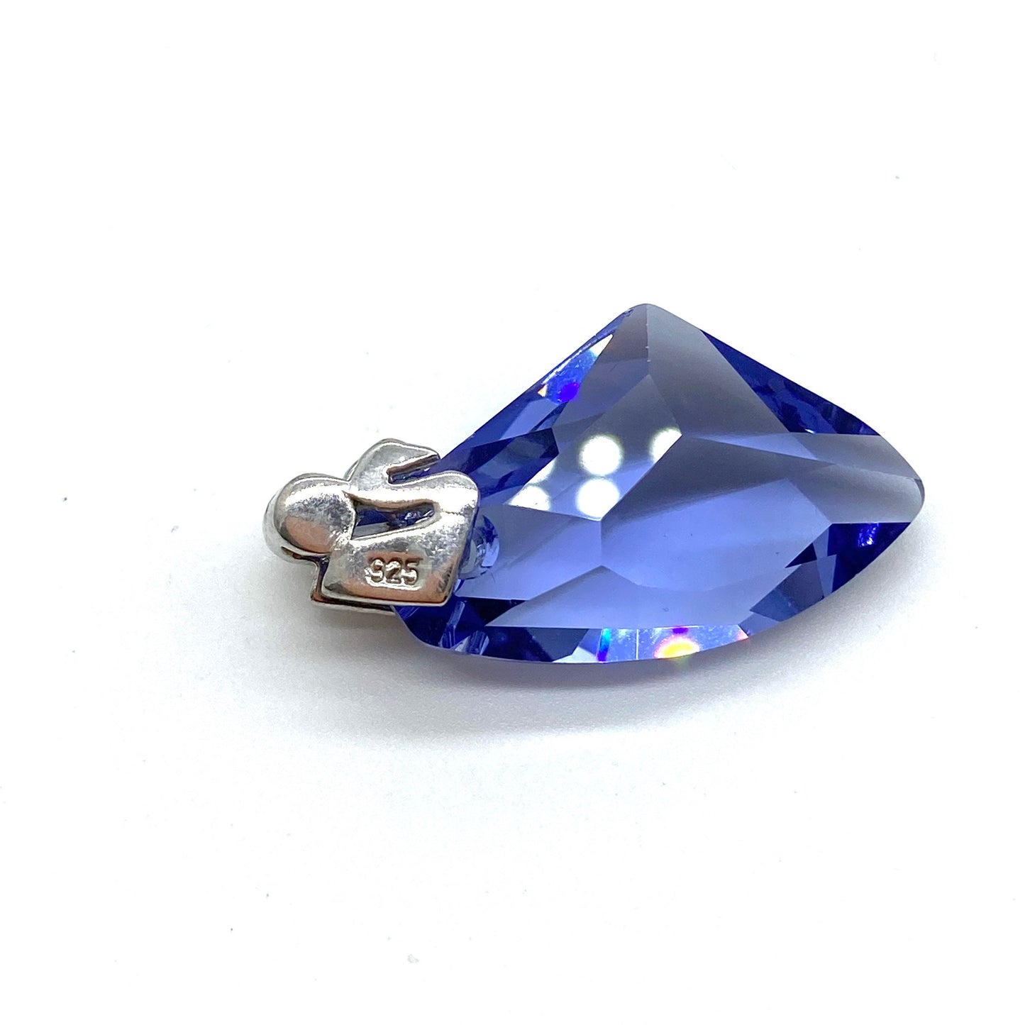 Swarovski Purple/Blue Crystal Pierced Earrings and Matching Pendant with Original Box