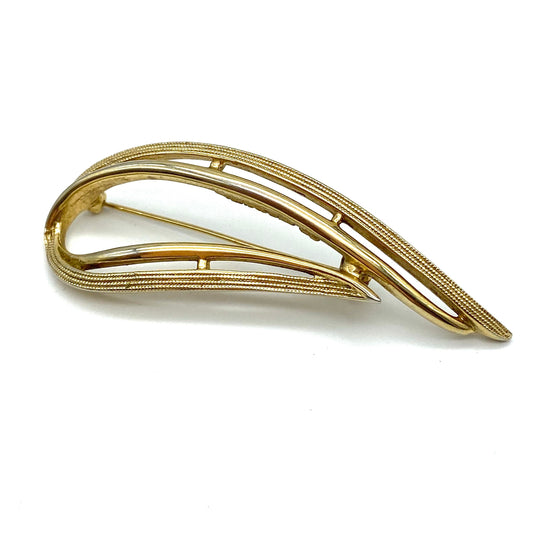 Sarah Coventry Gold Tone Curled Brooch