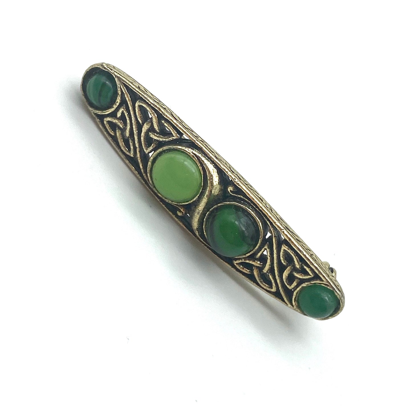 Miracle Faux Green Agate Brooch