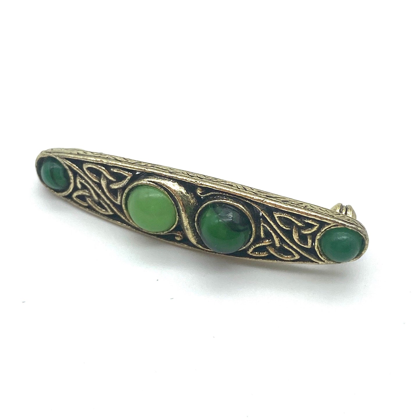 Miracle Faux Green Agate Brooch