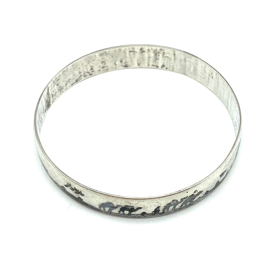 Niello Silver Bangle