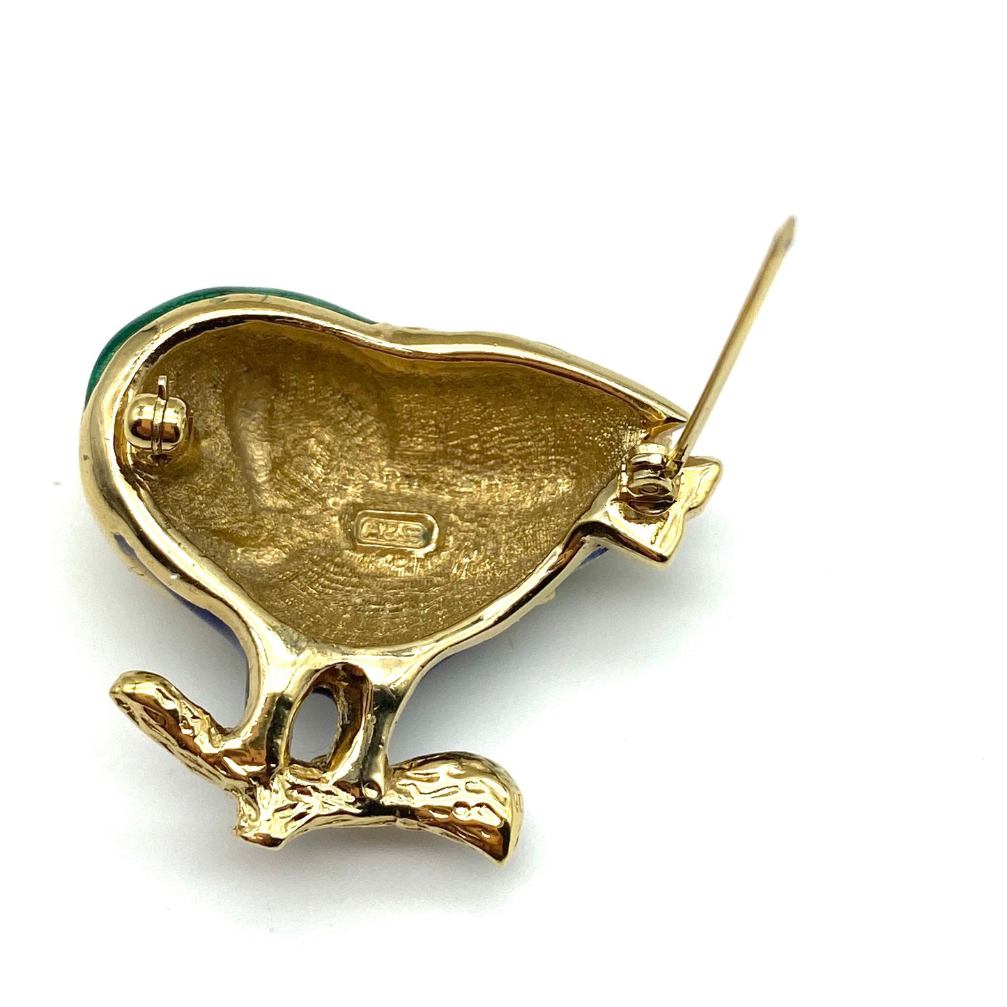 Attwood and Sawyer 22ct Gold Plated Enamel Owl Brooch on Branch