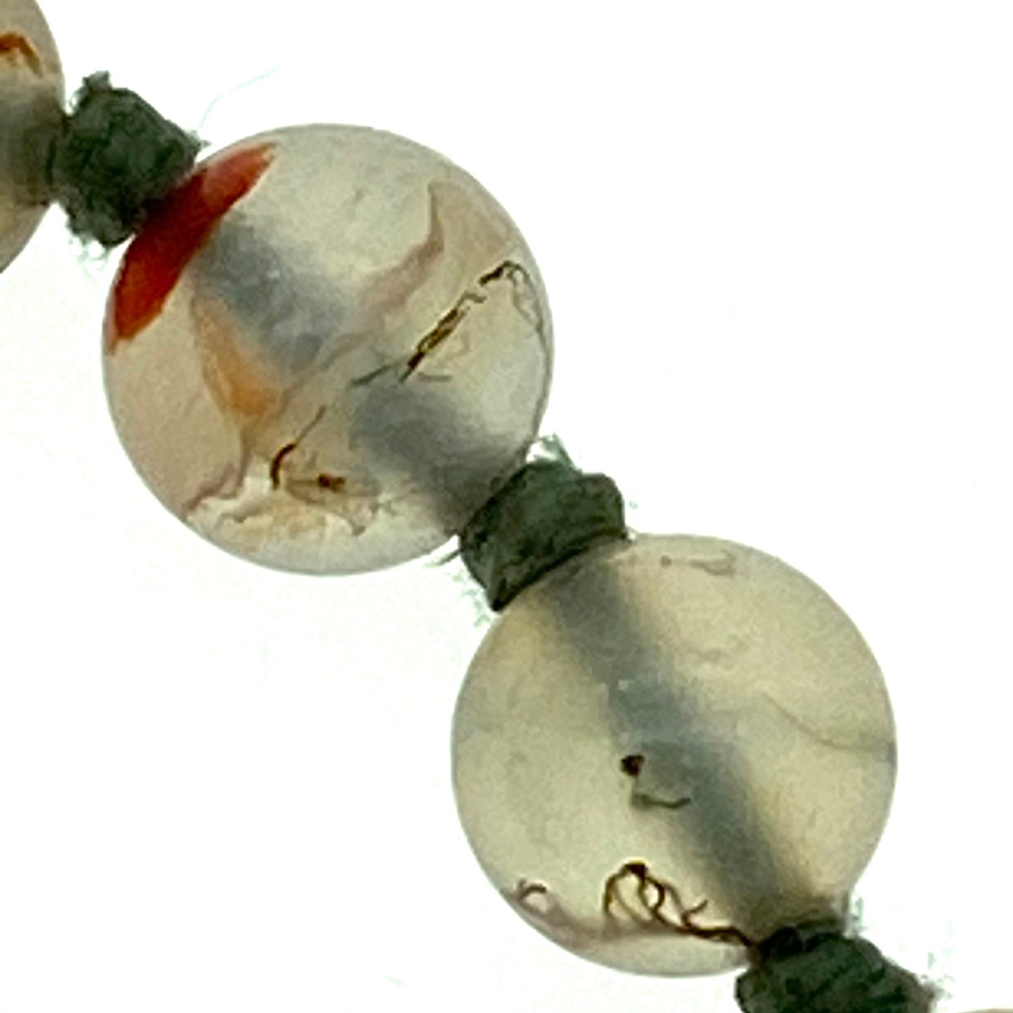 Moss Agate 1940's Graduated Hand Knotted Necklace