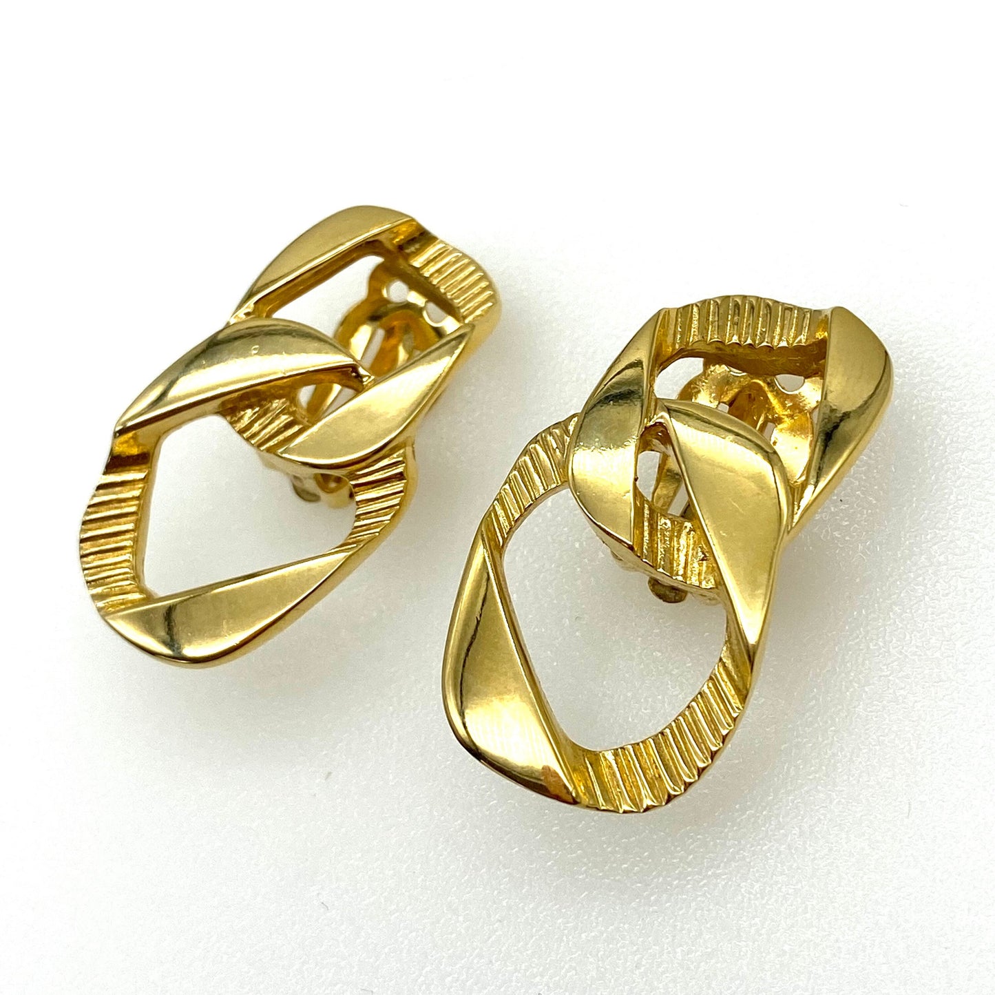 Givenchy Double Hoop Gold Plated Clip On Earrings