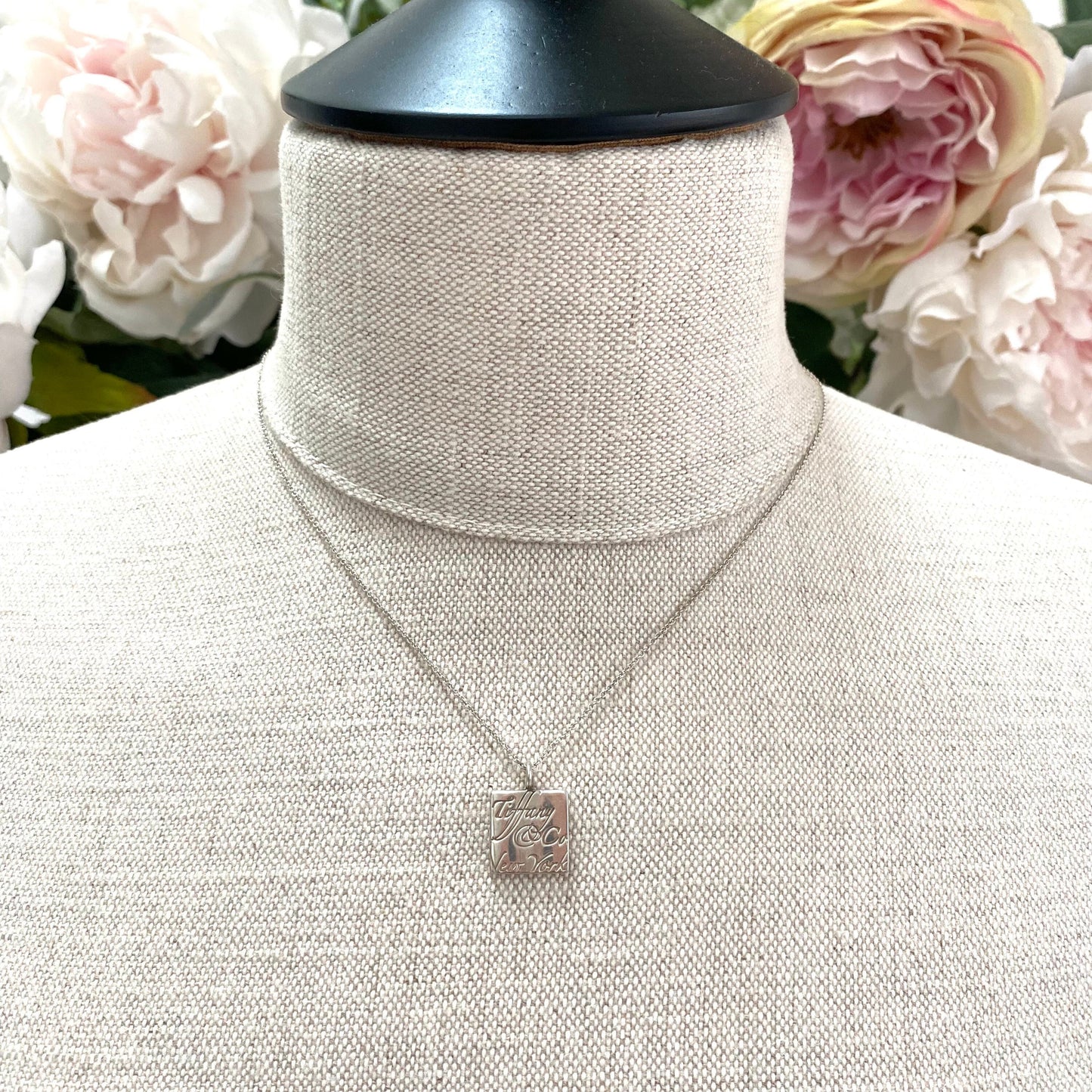 Tiffany square pendant necklace Clearance