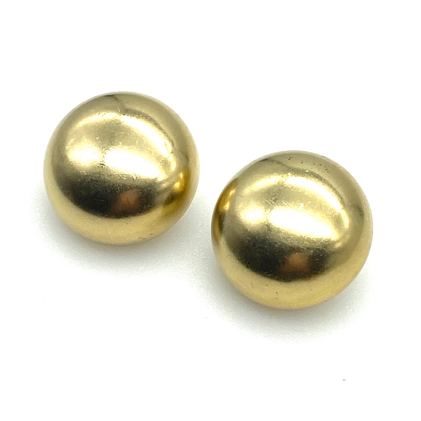 Askew Large Gold Tone Domed Clip On Earrings