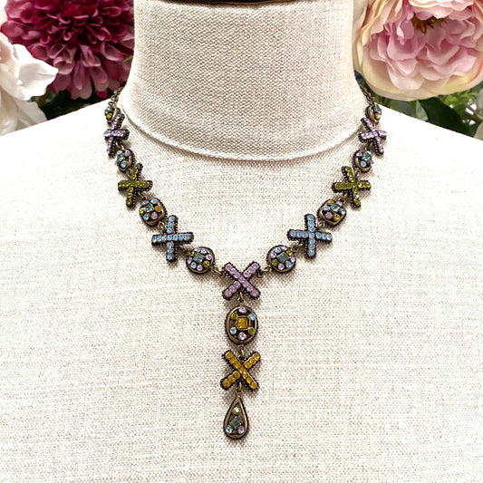 Poggi Paris Collier XOXO Lariat en cristal Swarovski