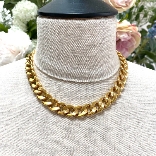 Heavy Gold Plated Curb Chain with Toggle Clasp