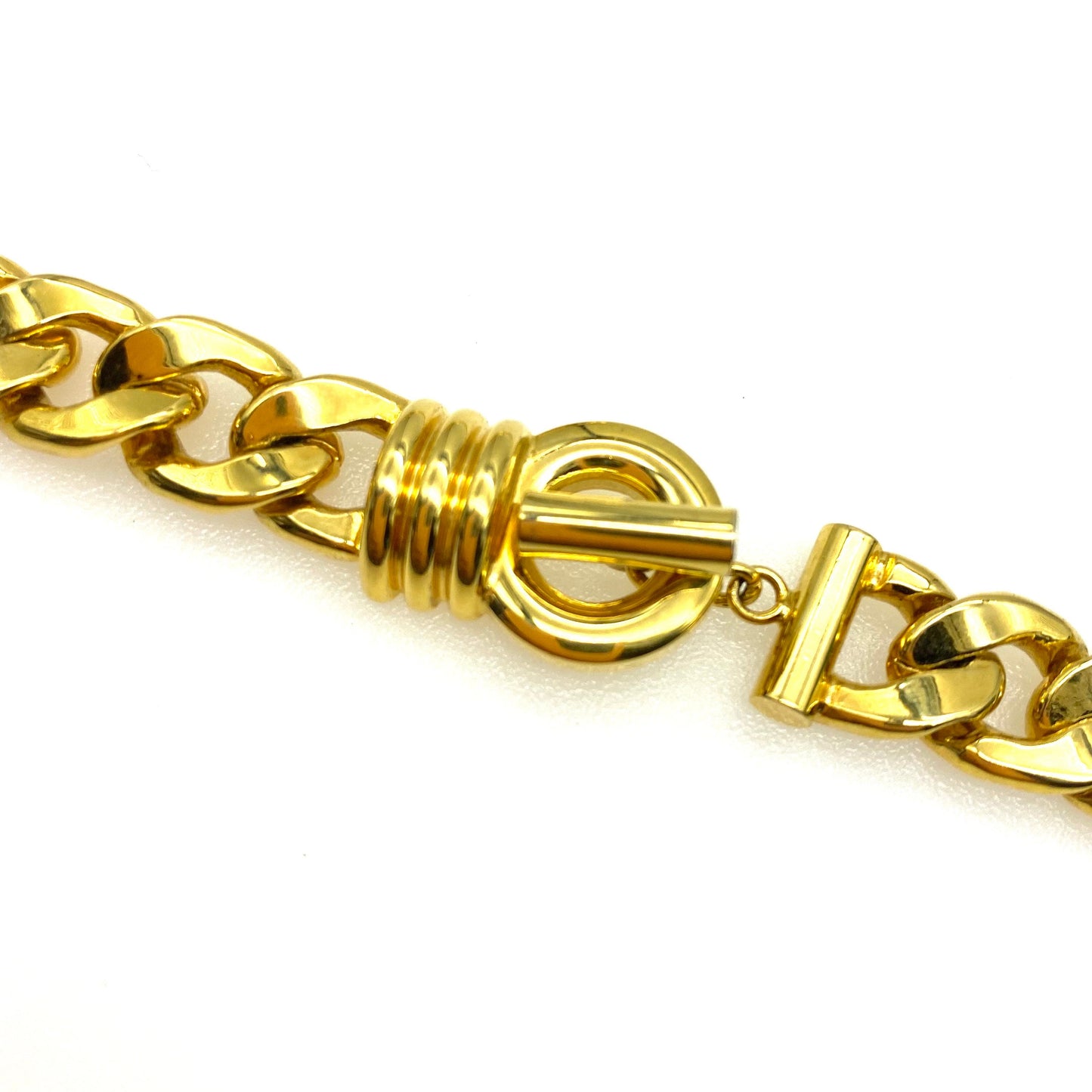 Heavy Gold Plated Curb Chain with Toggle Clasp
