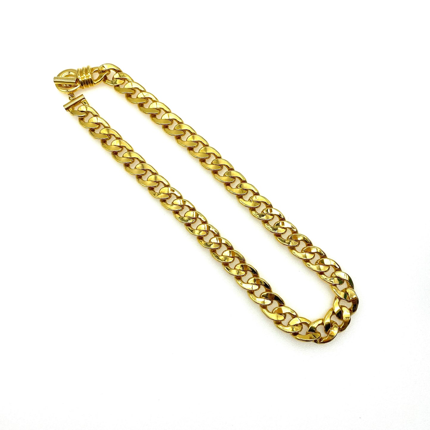 Heavy Gold Plated Curb Chain with Toggle Clasp