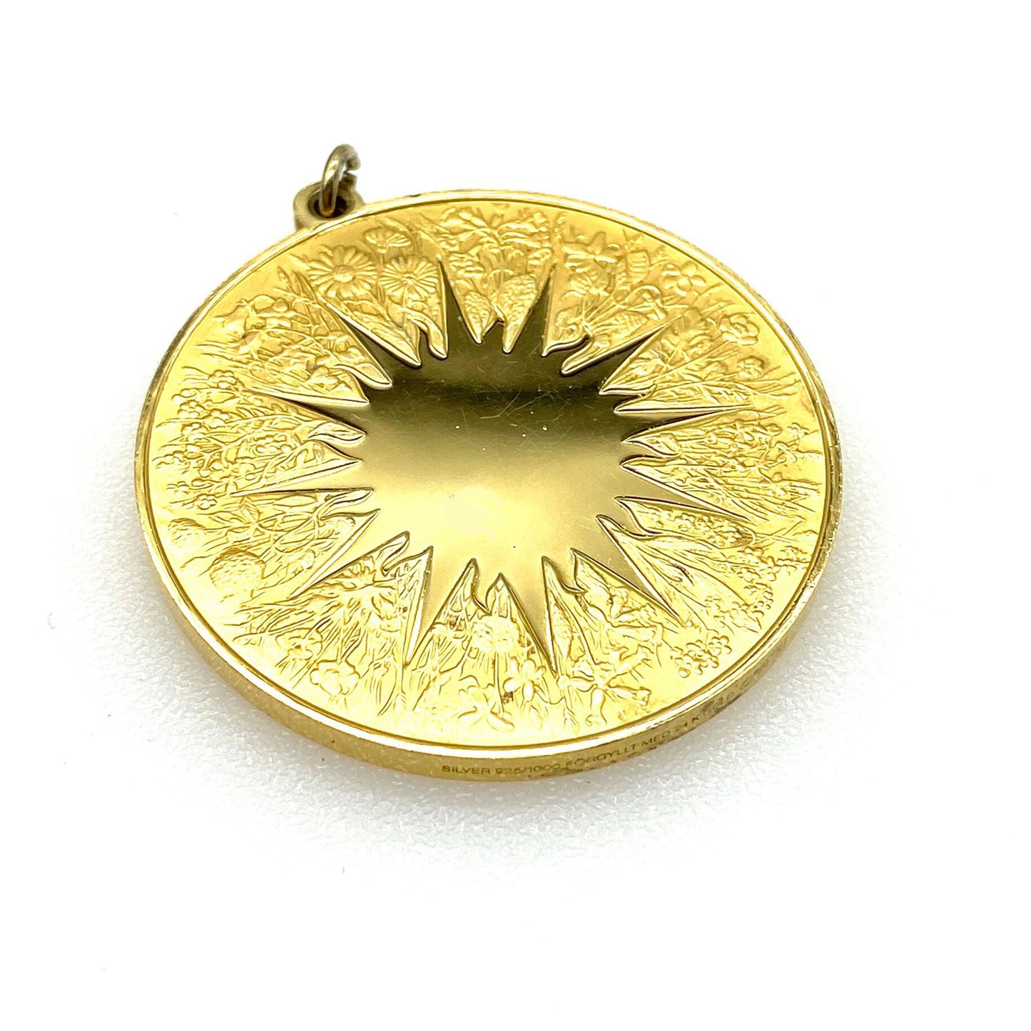 John Pinches 1976 Franklin Mint 24K Gold Plated Over Silver 925/1000 Medallion With A Poem By PDA Atterbom