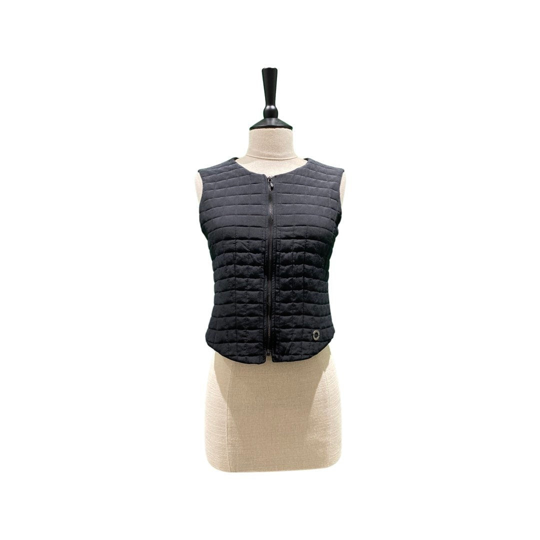 Chanel 2000 Transition Collection Black Padded Sleeveless zipped waistcoat (UK Small Size 10)