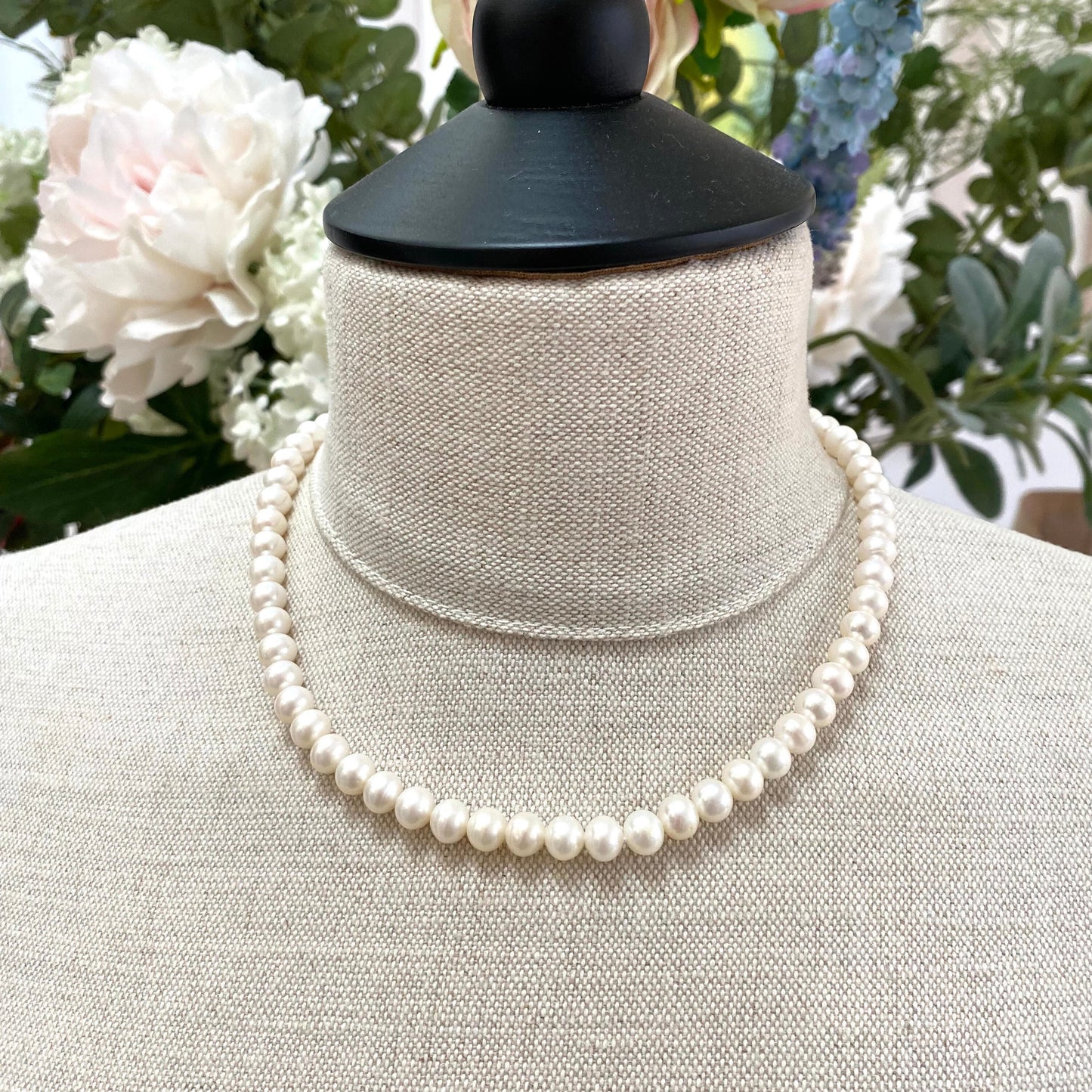 Cultured Freshwater Pearl 925 Single Strand Necklace