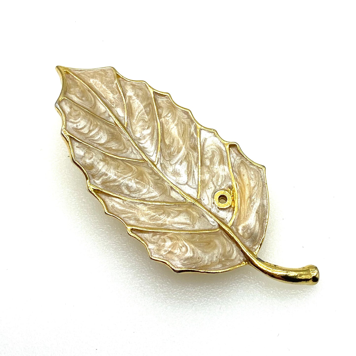 Avon (signed S©P on reverse) Leaf with Ladybird Duet Pin/Brooch