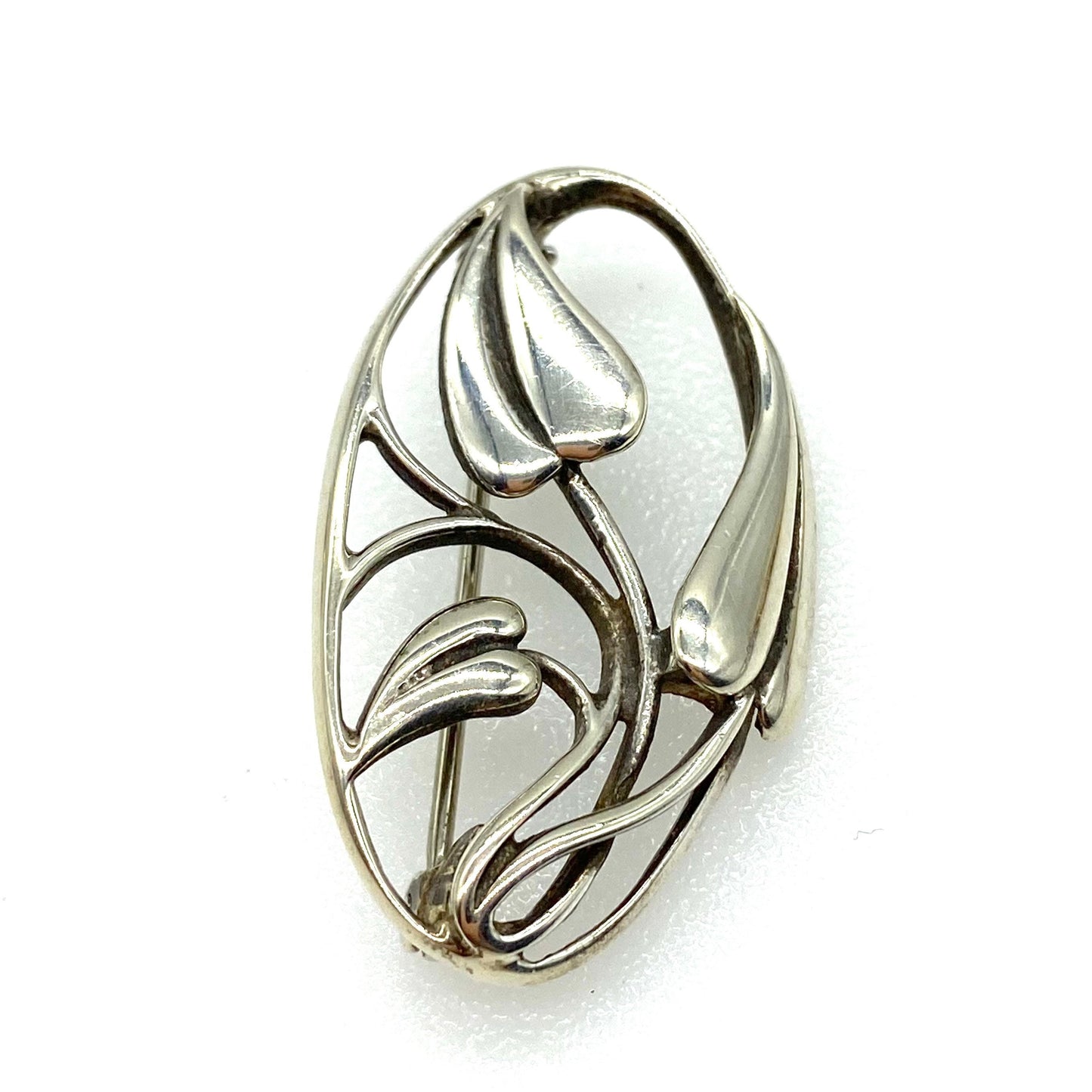 Ola M Gorie Sterling Silver Open Work Art Nouveau/Arts and Crafts Style Cecily Brooch