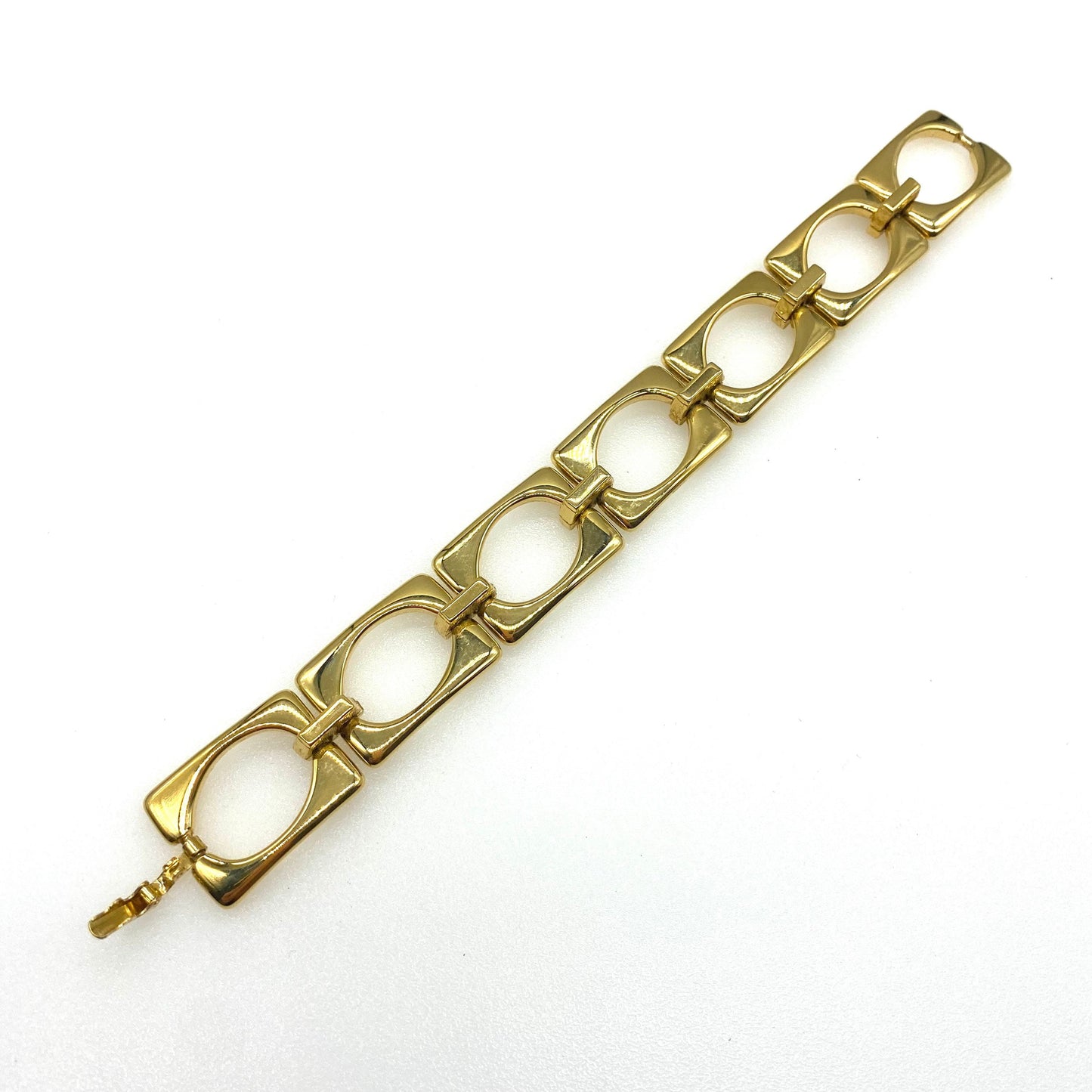 Oroton Australia Gold Plated Rectangular Open Link Bracelet