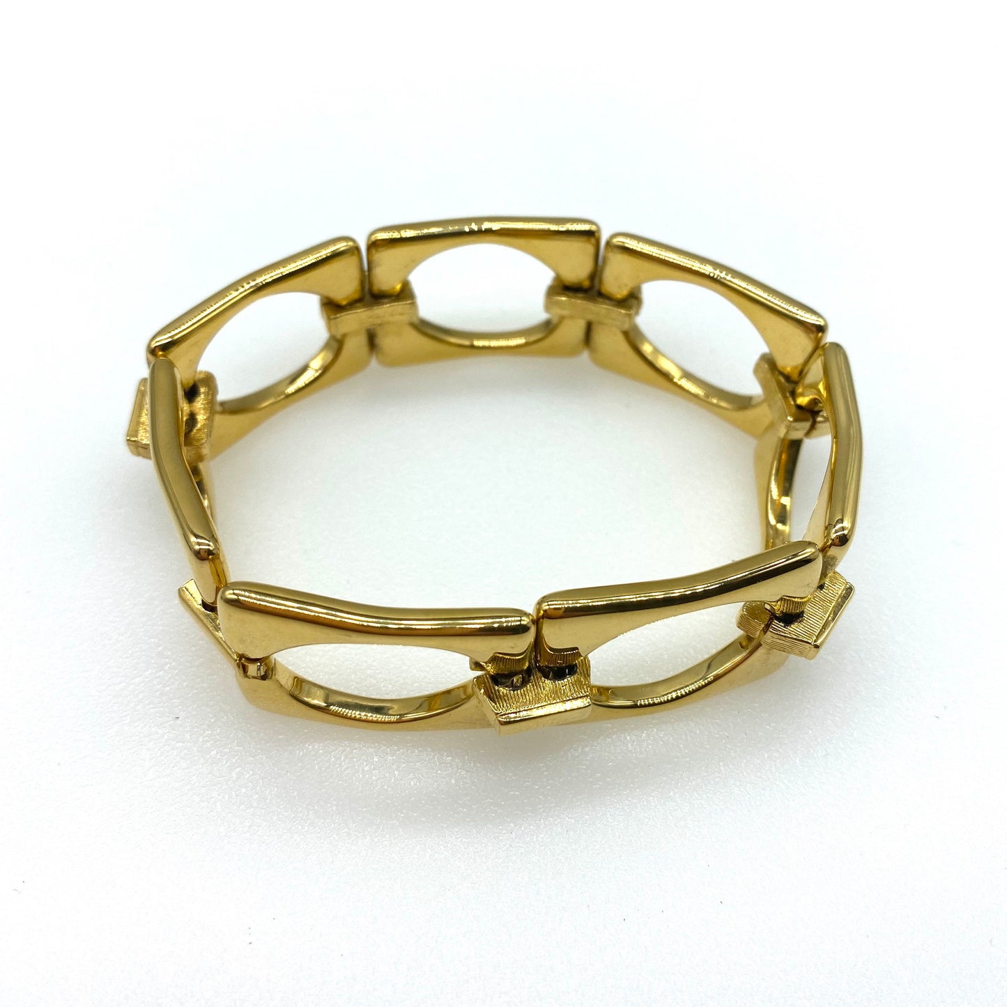 Oroton Australia Bracelet à maillons ouverts rectangulaire plaqué or