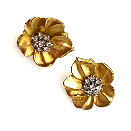 Carolee Flower Clip On Earrings