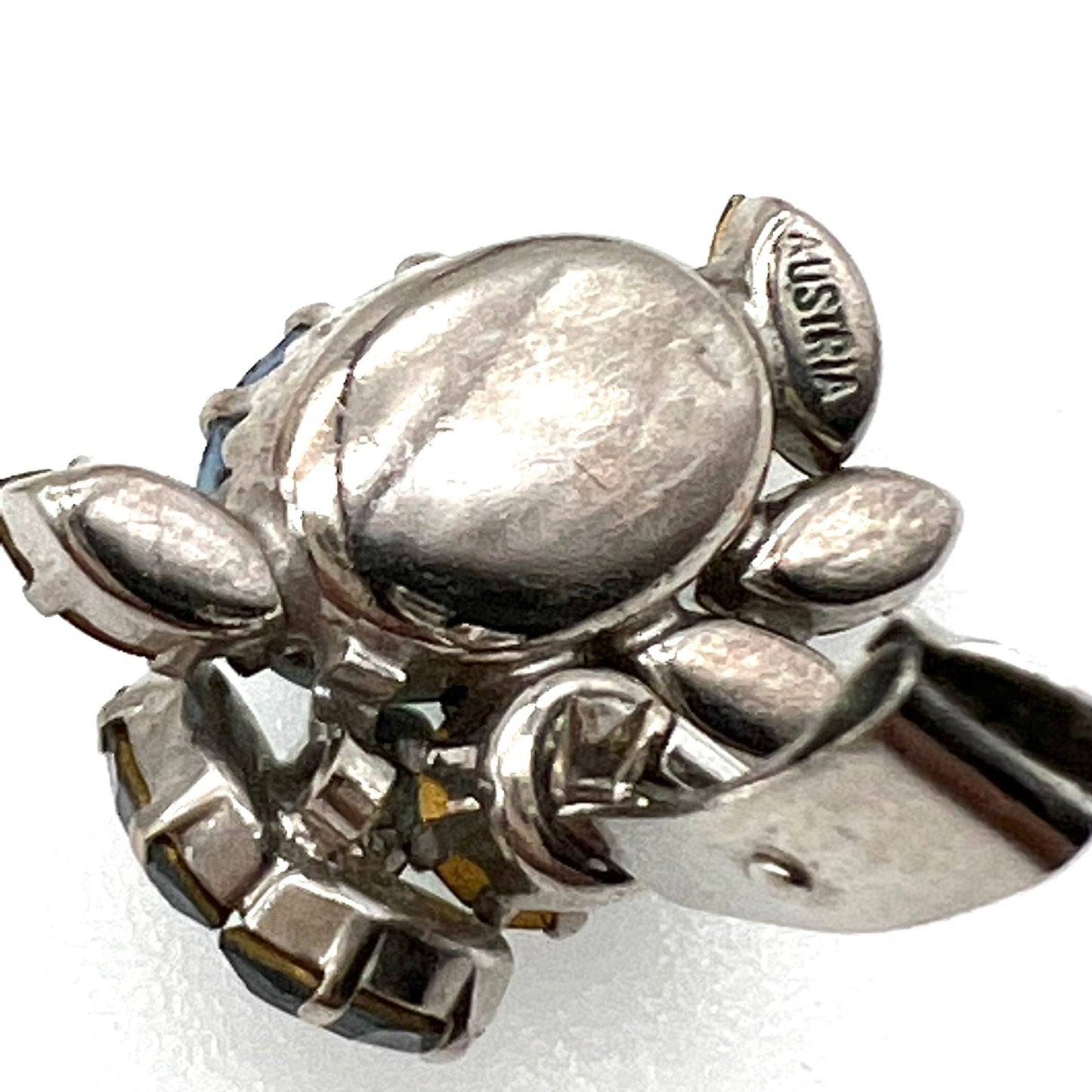 Schoffel Autriche Broche en cristal plaqué rhodium et boucles d'oreilles à clip