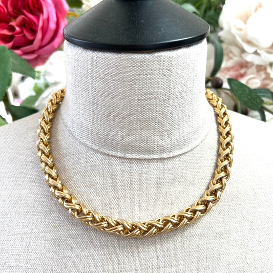 Heavy Wheat Chain 22ct Gold Plated Necklace
