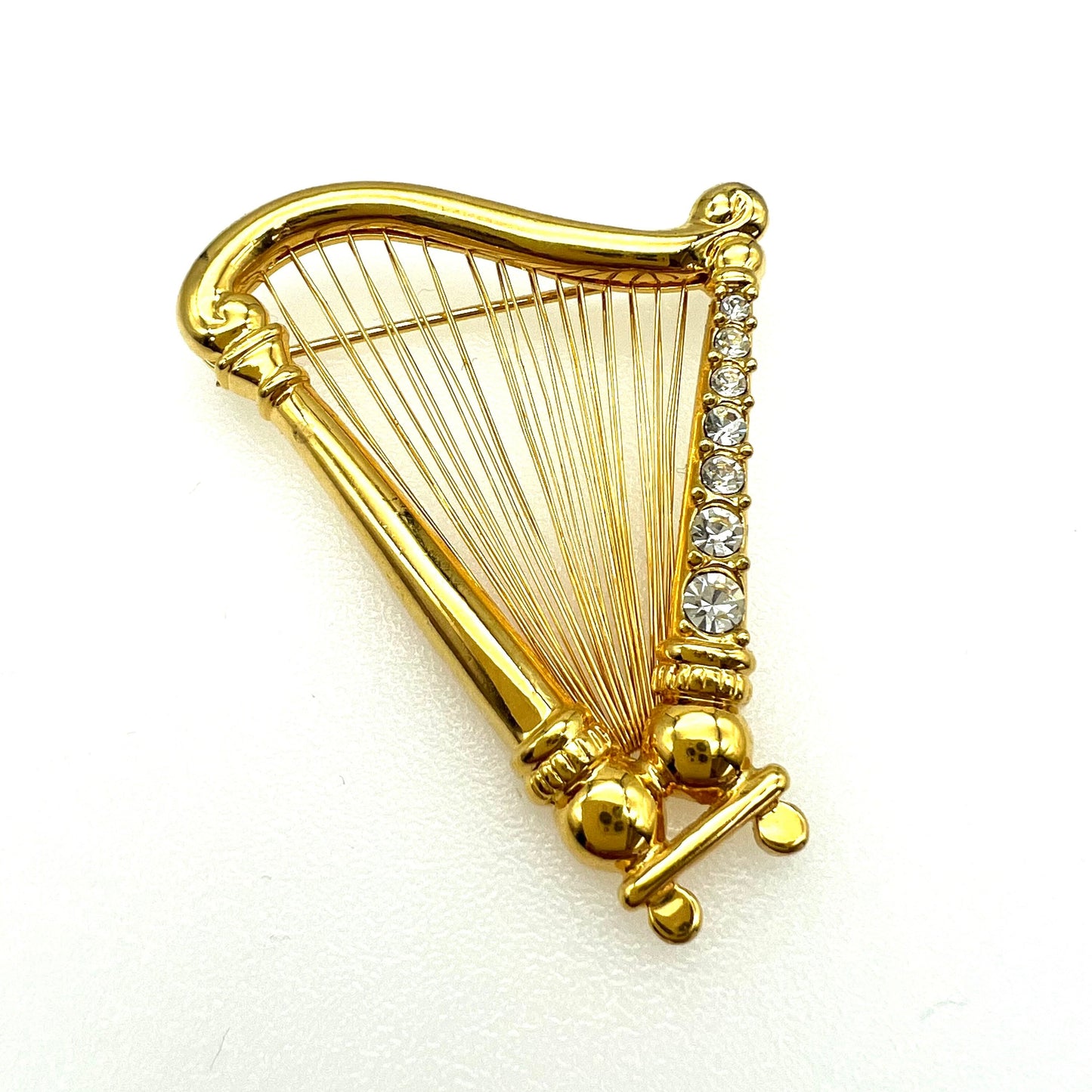 Monet Harp Brooch with Swarovski Crystals