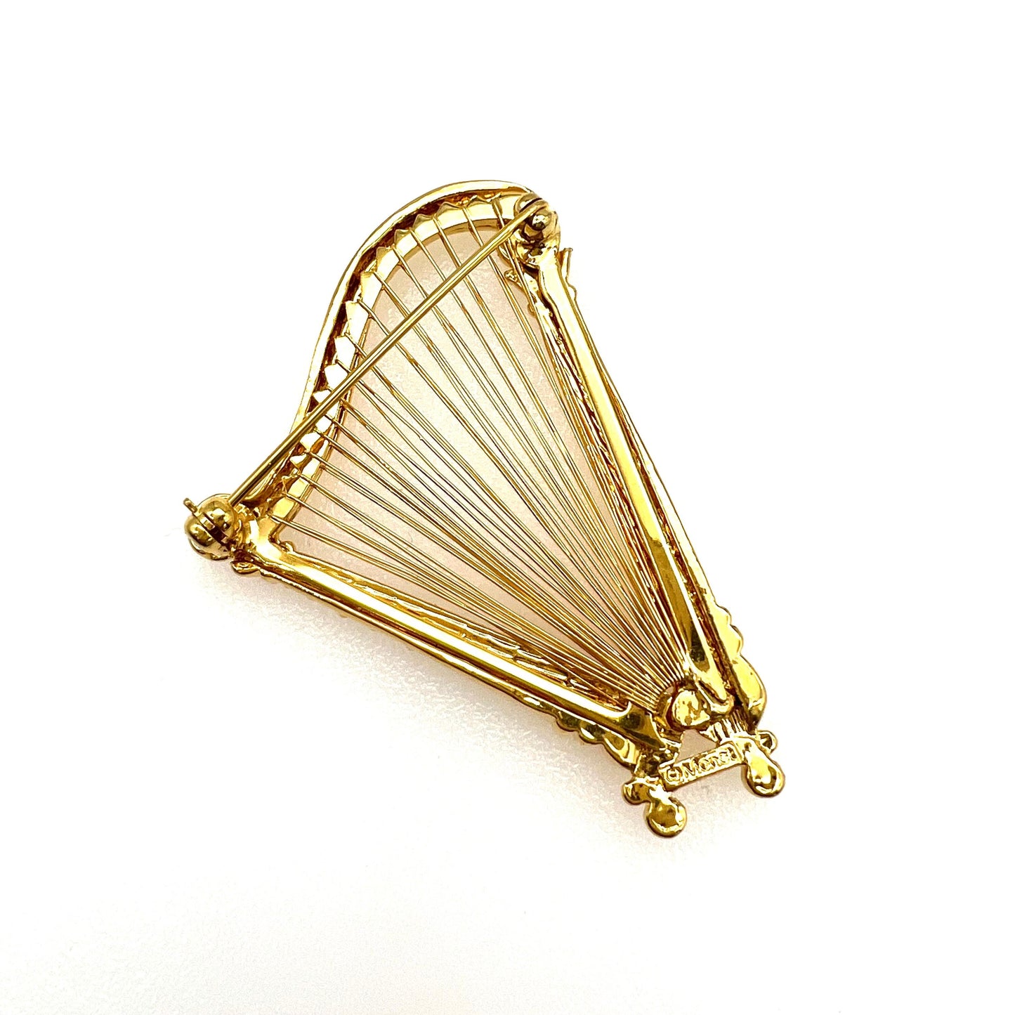 Monet Harp Brooch with Swarovski Crystals