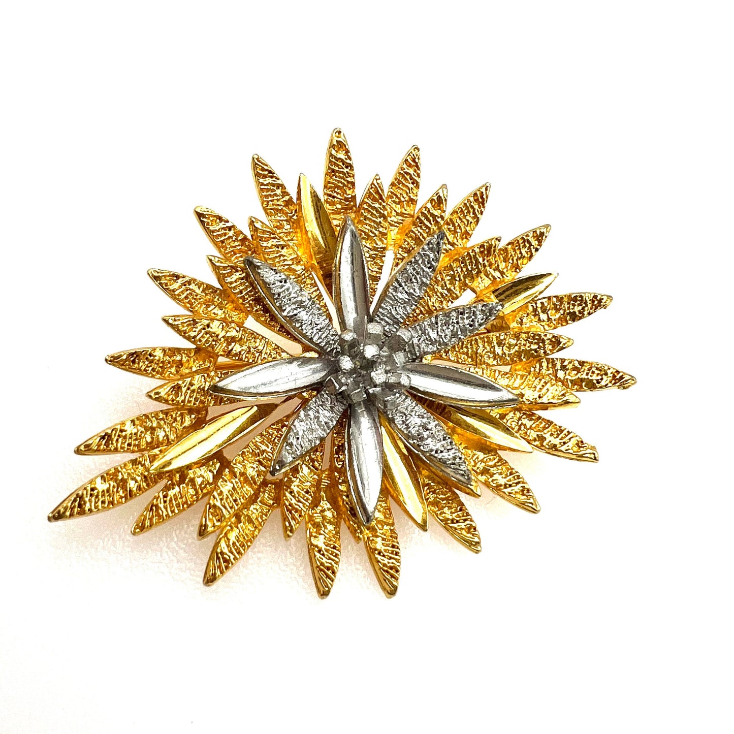 Numbered Starburst Modernist Stylised Flower Brooch