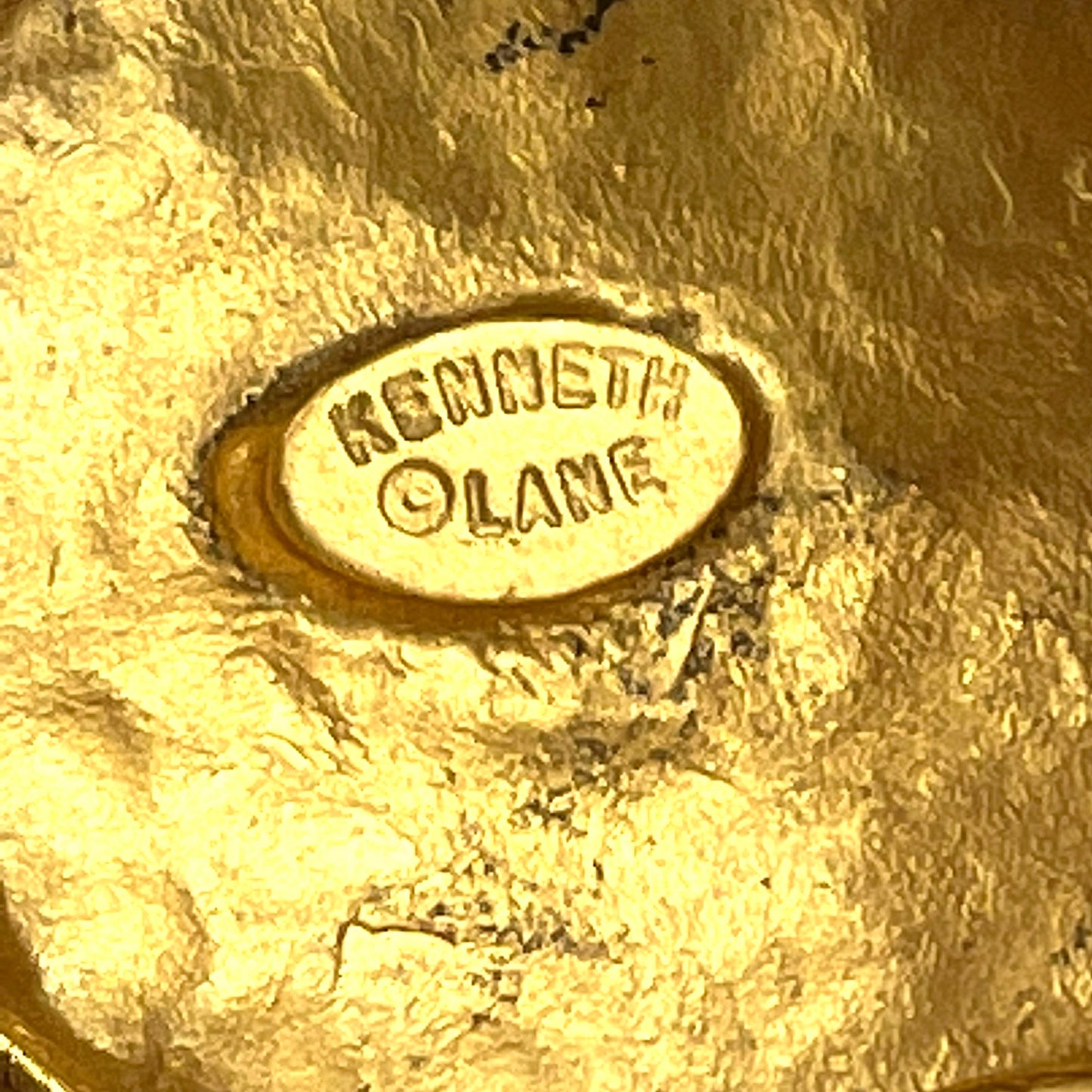 Kenneth Lane Satin/Matte Gold Plated Undulating Nugget Domed Clip On Earrings