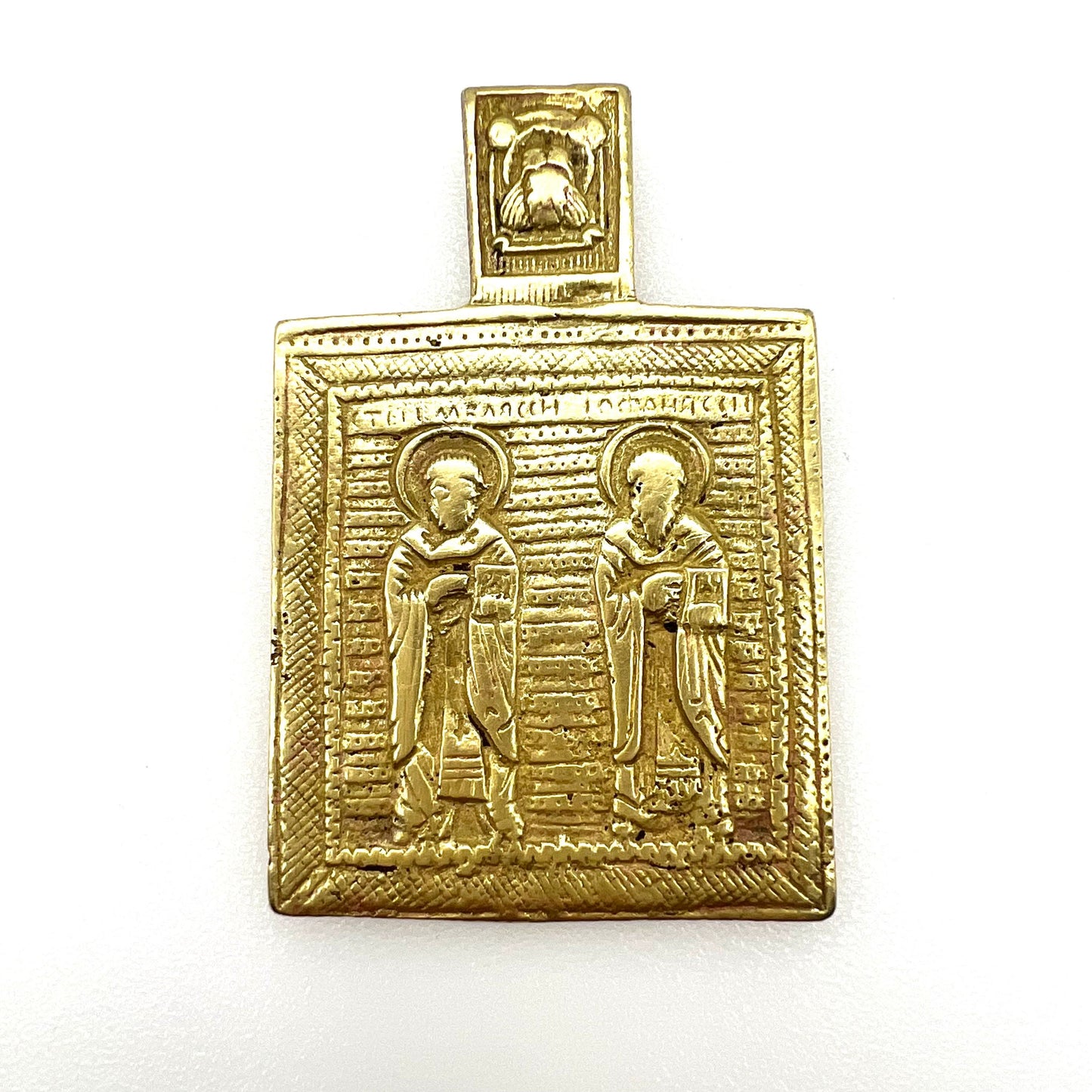 Russian Orthodox Travelling Icon Brass Pendant