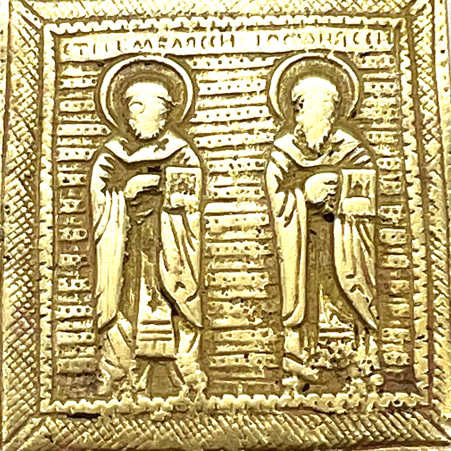 Russian Orthodox Travelling Icon Brass Pendant