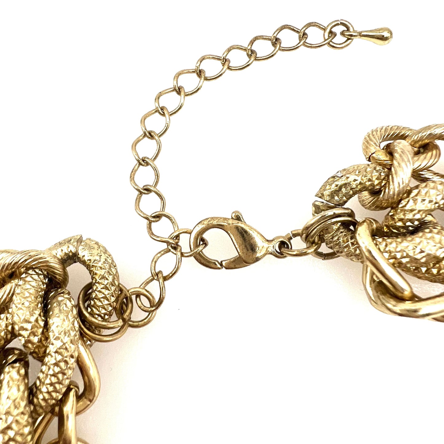 Heavy Three Strand Multi Chain Necklace