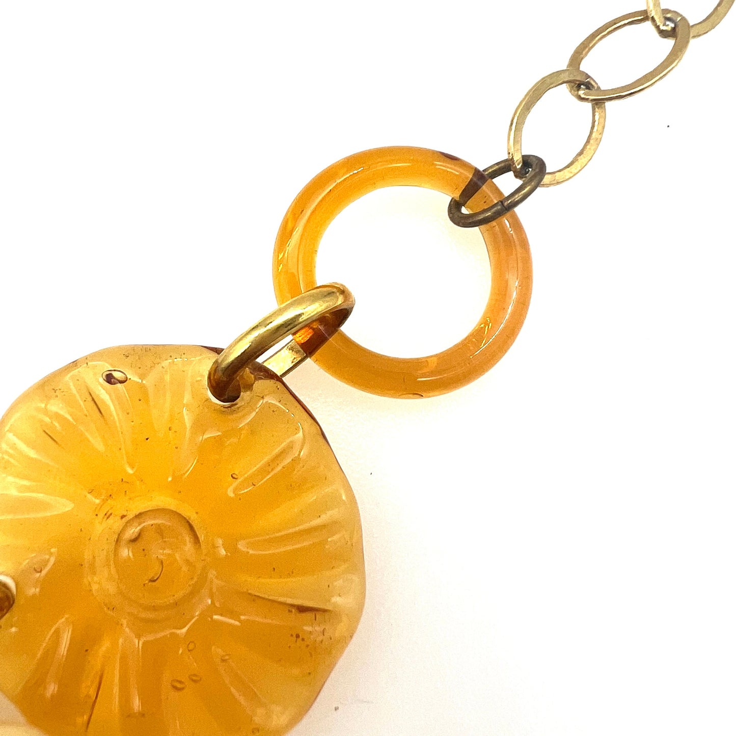 Antica Murrina Venzia Glass Slice / Flower Bib Necklace
