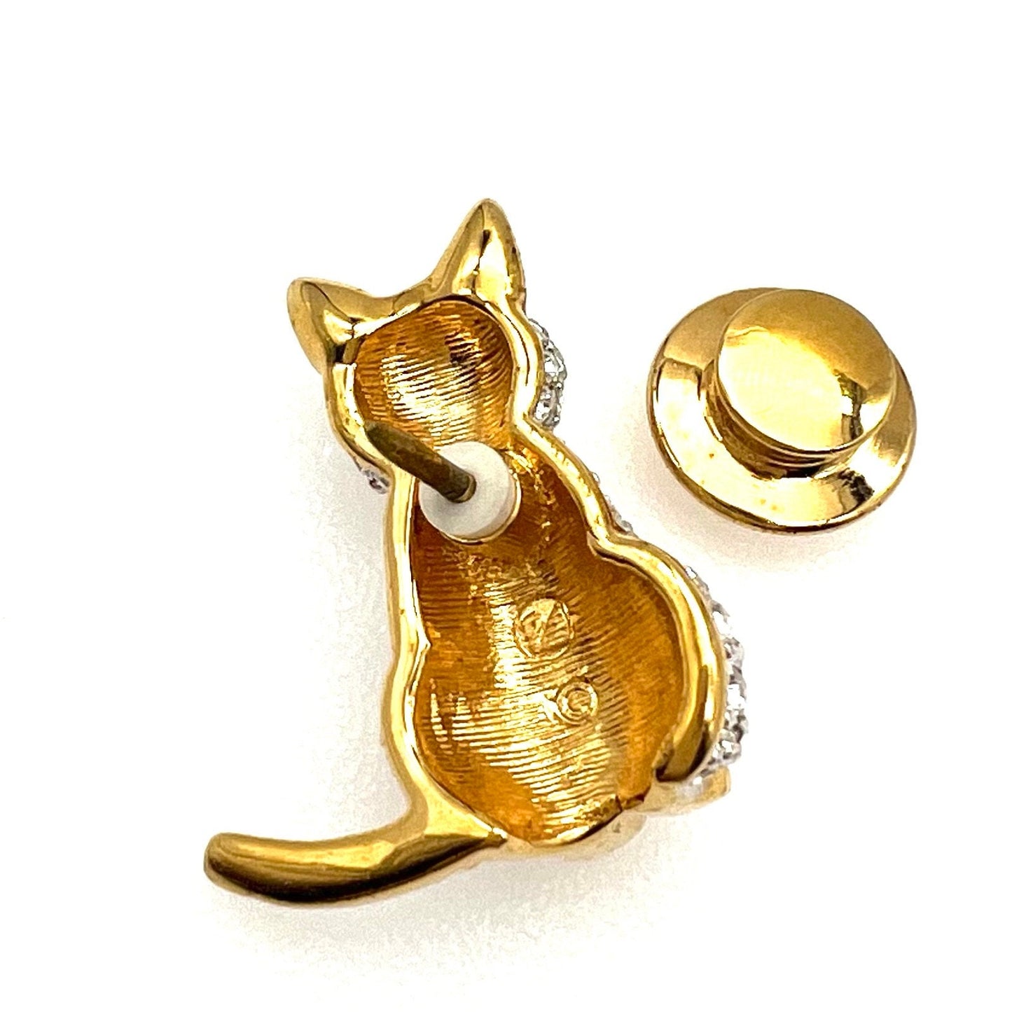 Signed Swarovski Crystal Cat Pin