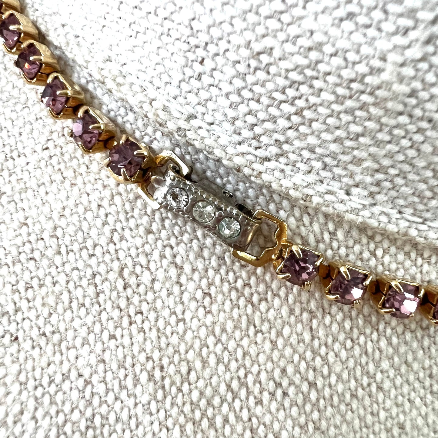 1950s Amethyst Glass Articulated Waterfall Necklace