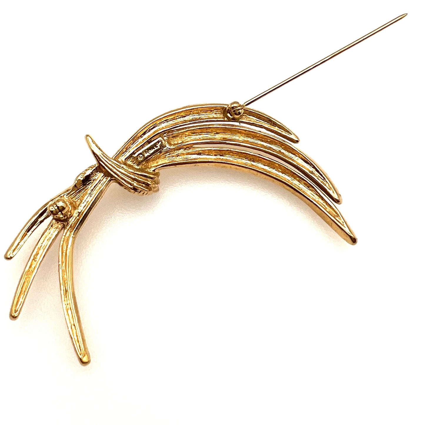Monet Modernist Wheat Spray Brooch