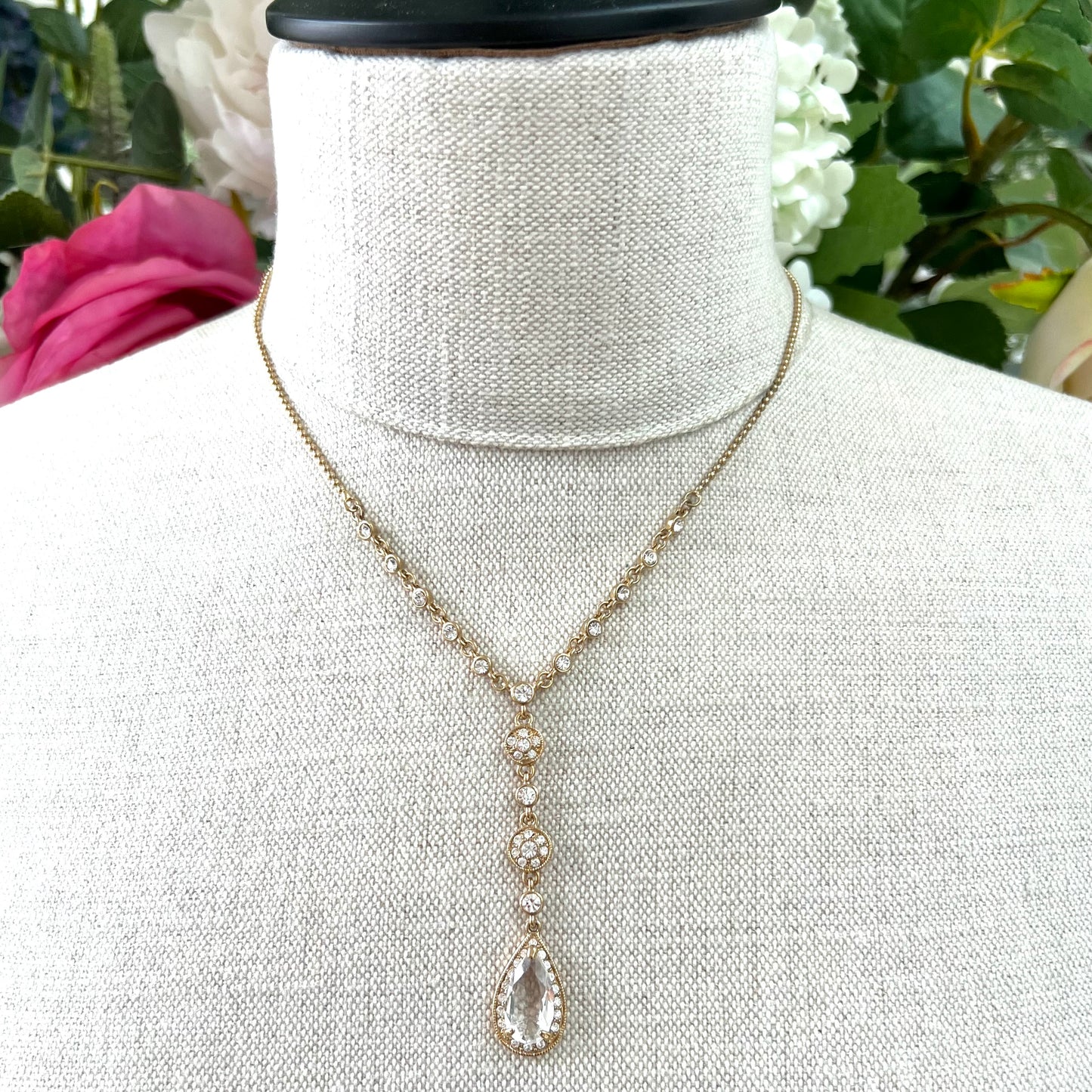 Monet Choker with Integral Crystal Pendant