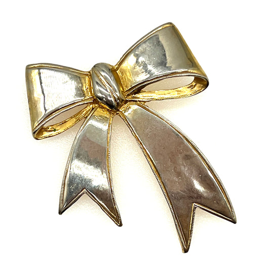 A RARE Butler and Wilson (B&W) Silver Tone Bow Brooch