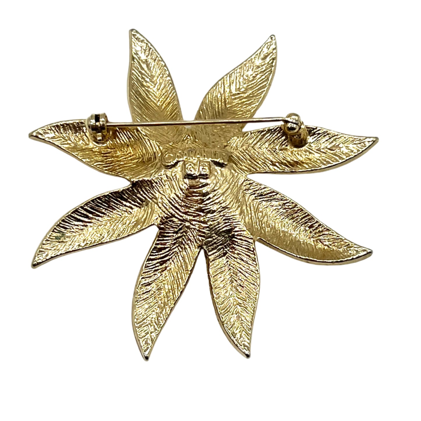 1970's Sarah Coventry Gold Plated Flower Brooch with Faux Pearl